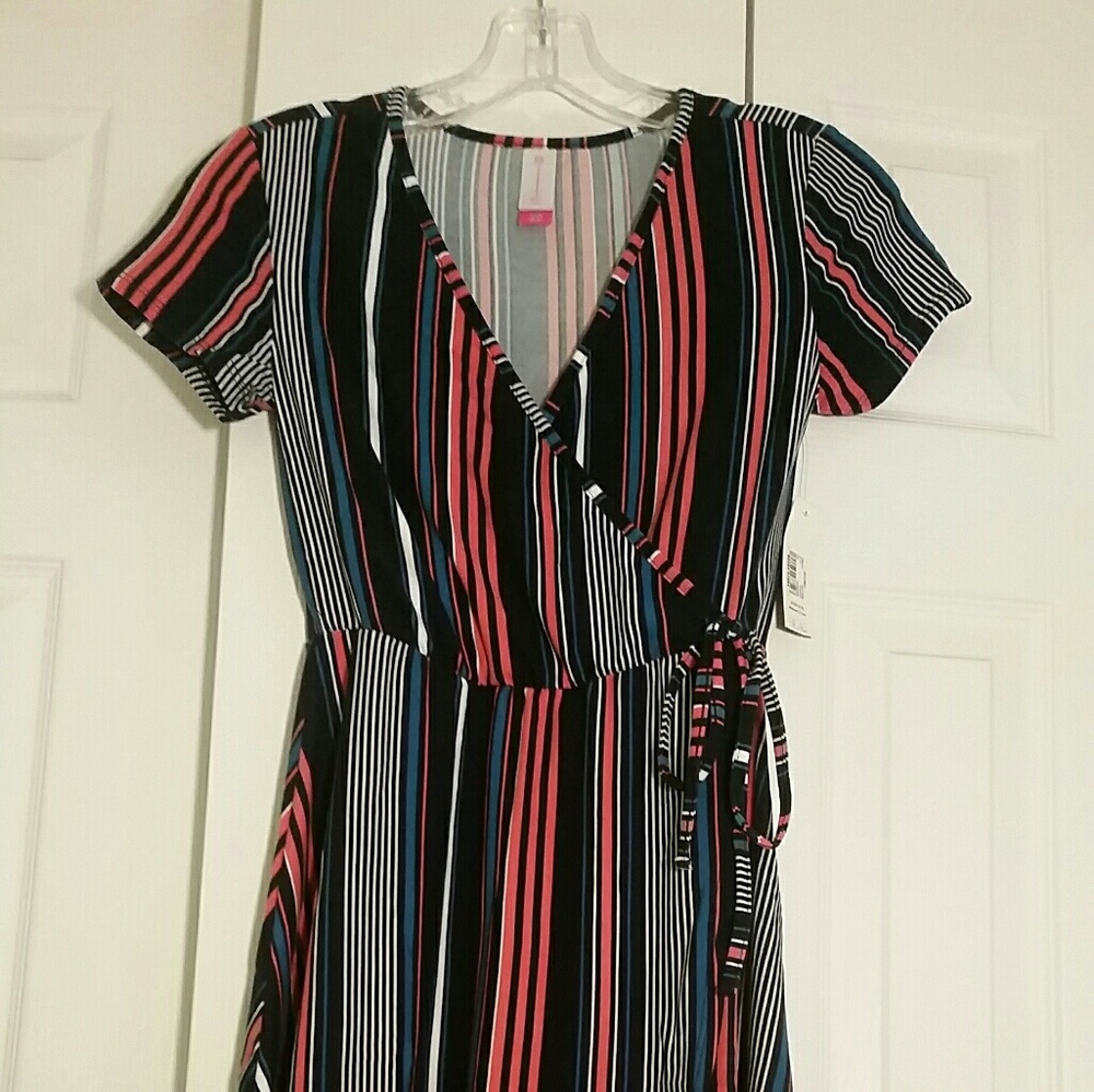 REDUCED NWT Navy Stripe Wrap Dress